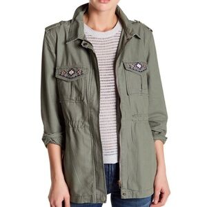 Wild pearl military jacket women S green Y2K boho minimalist casual festival